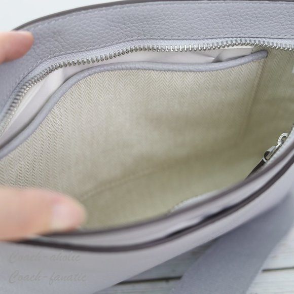 NWT Tory Burch Blake Swingpack Leather Crossbody Bag in Bay Gray - Picture 11 of 11